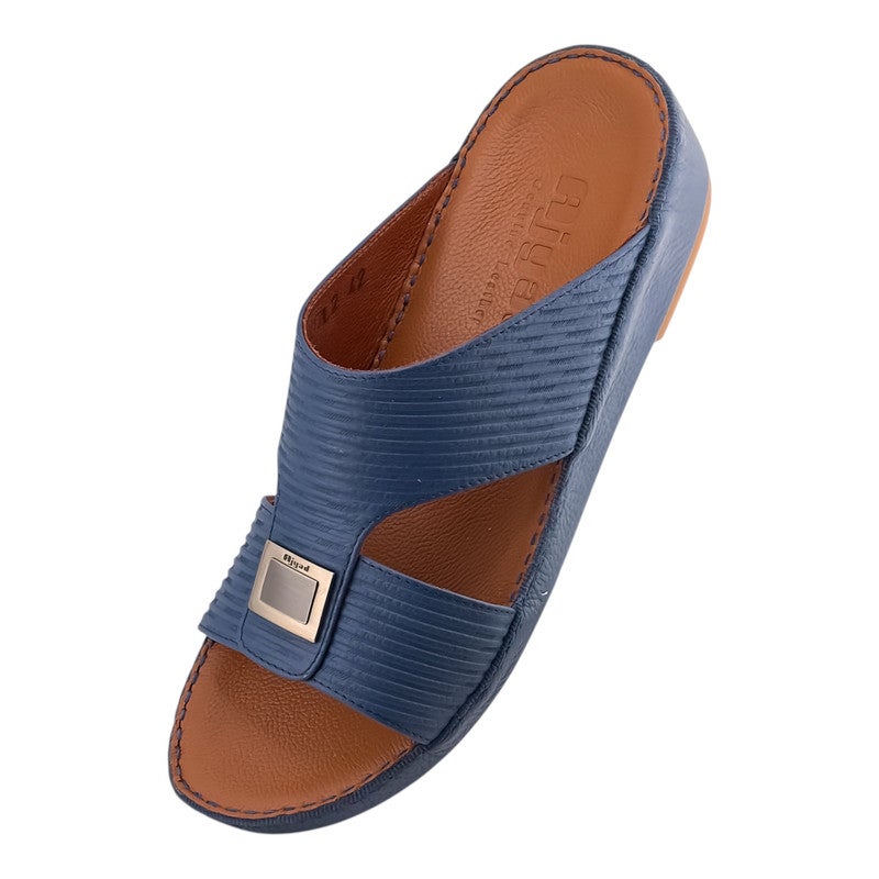 AJYAD Handmade Arabic Sandals For Men | Outdoor Mens Slippers | Everyday Flip Flops Open Toe | Arabic Genuine Shamwa Leather | New Design | Tan Footbed | Comfortable & LightWeight - Image 3